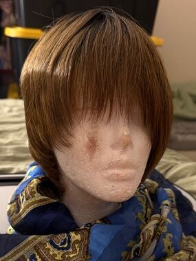 It's a Wig! Short Layered Light Brown Synthetic Straight Classic Cap One Size A…